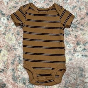 Cozy Brown Striped Baby Bodysuit